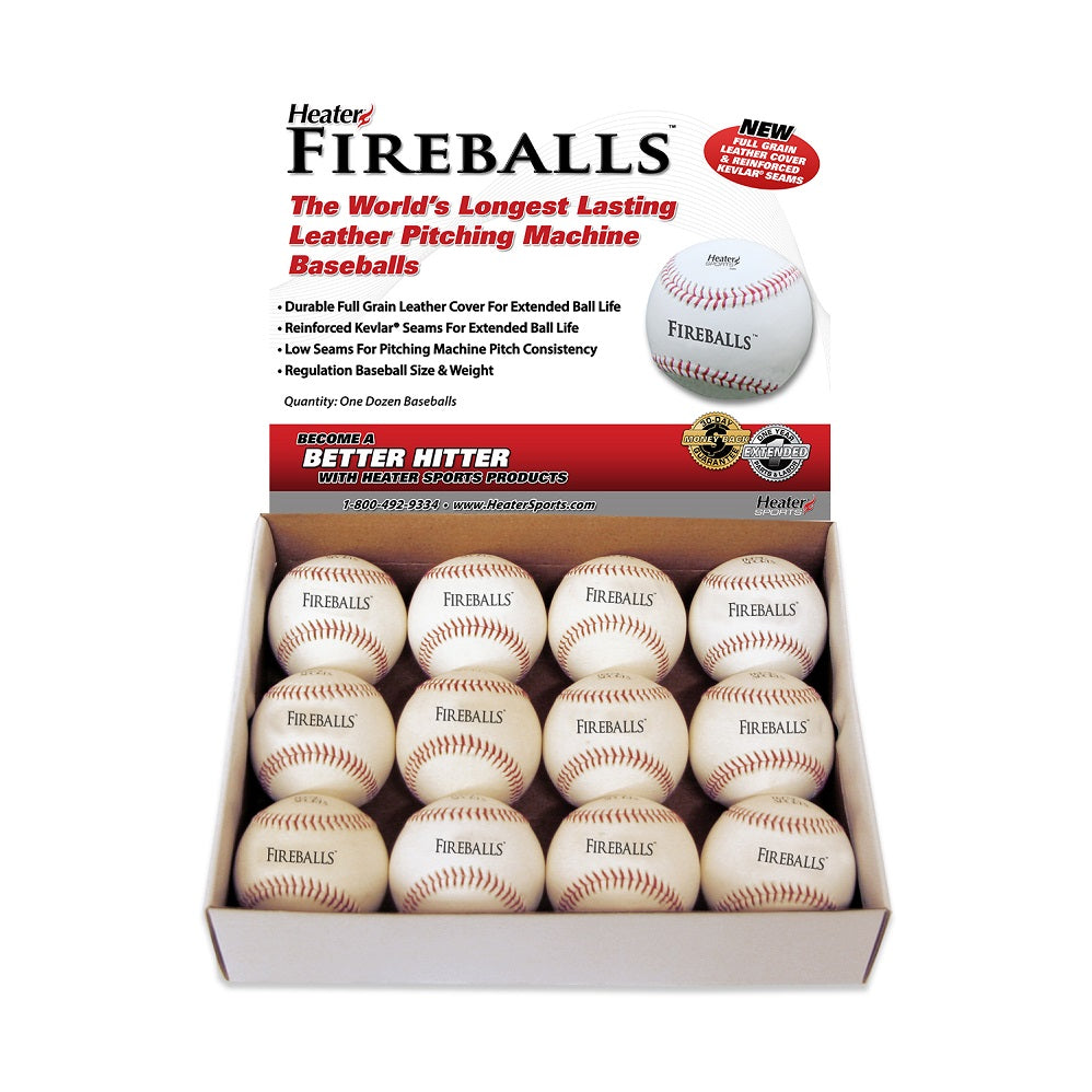 Fireballs Leather Pitching Machine Baseballs PMBL44_TOP_GRAIN