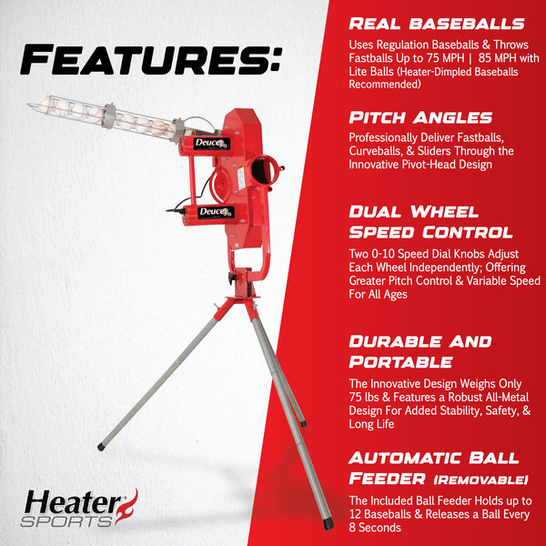 Deuce 75 Heavy Duty Dual Wheel Baseball Pitching Machine DC799