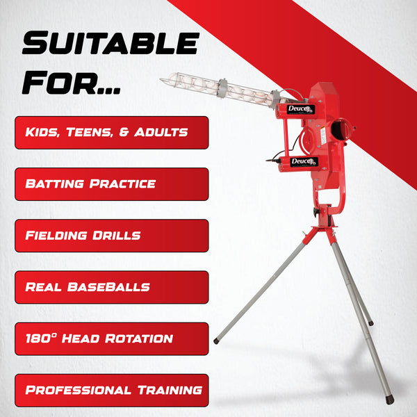 Deuce 75 Heavy Duty Dual Wheel Baseball Pitching Machine DC799