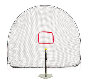 Heater Sports 3-in-1 Hitting Station - Lightweight & Portable Ball Net W/Adjustable Batting Tee Package | 6' x 8' Durable Fiberglass Arch Frame for All Ages, Perfect for Baseball & Softball Practice HS4999