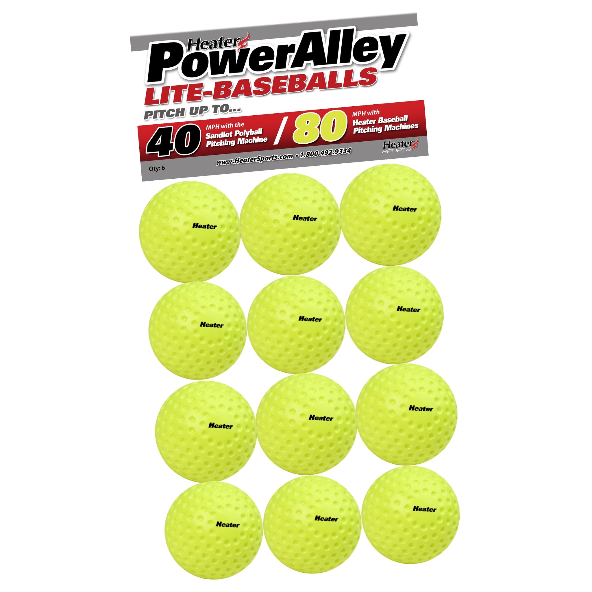 Bolas de beisebol PowerAlley 80/Sandlot 40 MPH Lite HSG29