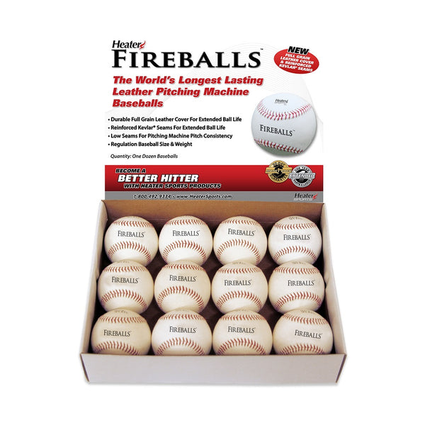 Fireballs Leather Pitching Machine Baseballs PMBL44_TOP_GRAIN